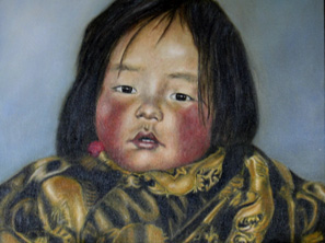 "Tibetan Child" 12X16 oil